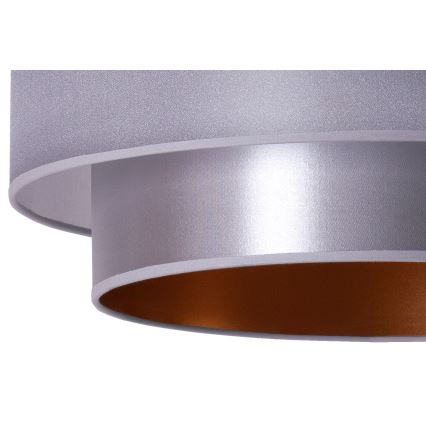 Duolla - Candelabro suspenso NANTES 1xE27/15W/230V diâmetro 45 cm prateado/cobre