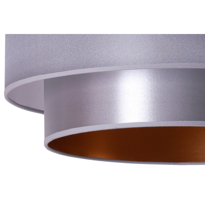 Duolla - Candelabro suspenso NANTES 1xE27/15W/230V diâmetro 45 cm prateado/cobre