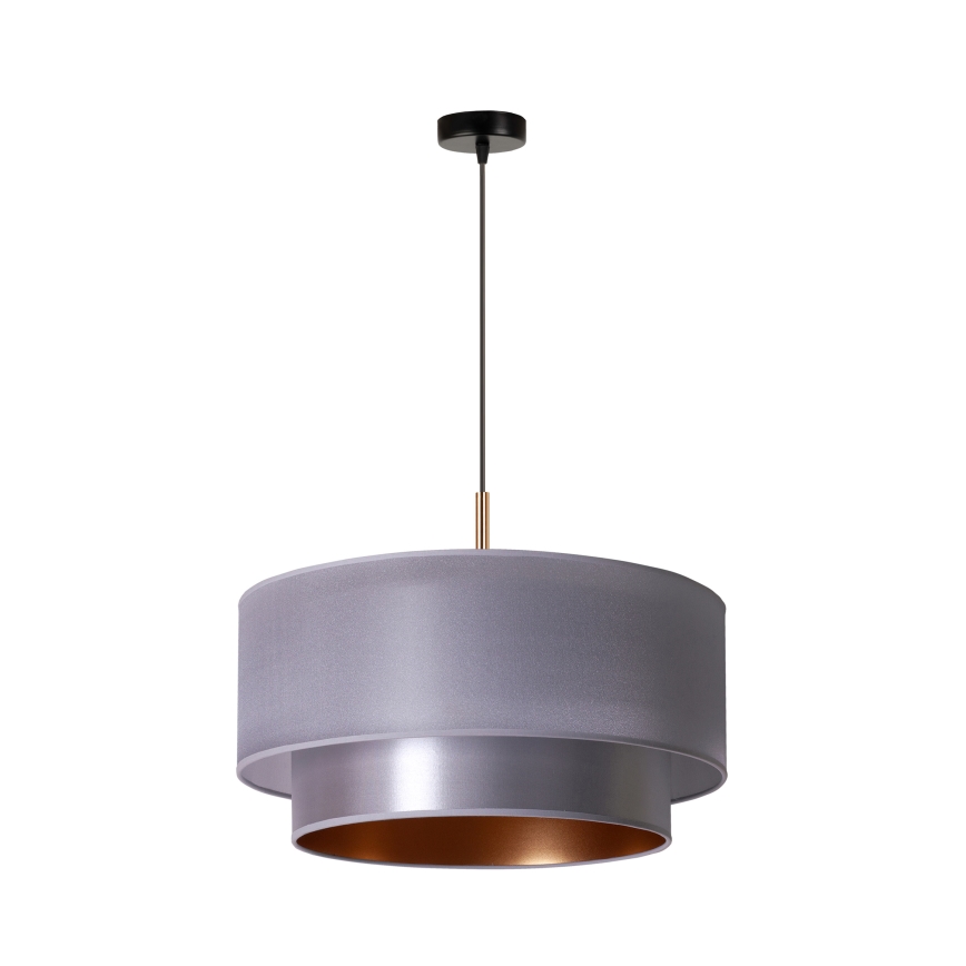 Duolla - Candelabro suspenso NANTES 1xE27/15W/230V diâmetro 45 cm prateado/cobre