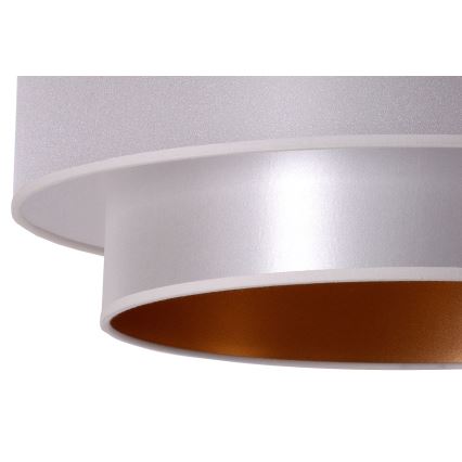 Duolla - Candelabro suspenso NANTES 1xE27/15W/230V diâmetro 45 cm prateado/cobre