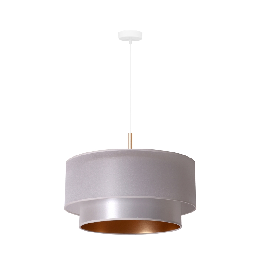 Duolla - Candelabro suspenso NANTES 1xE27/15W/230V diâmetro 45 cm prateado/cobre