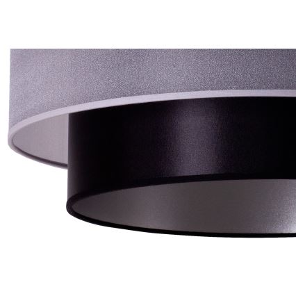 Duolla - Candelabro suspenso NANTES 1xE27/15W/230V diâmetro 45 cm prateado/preto