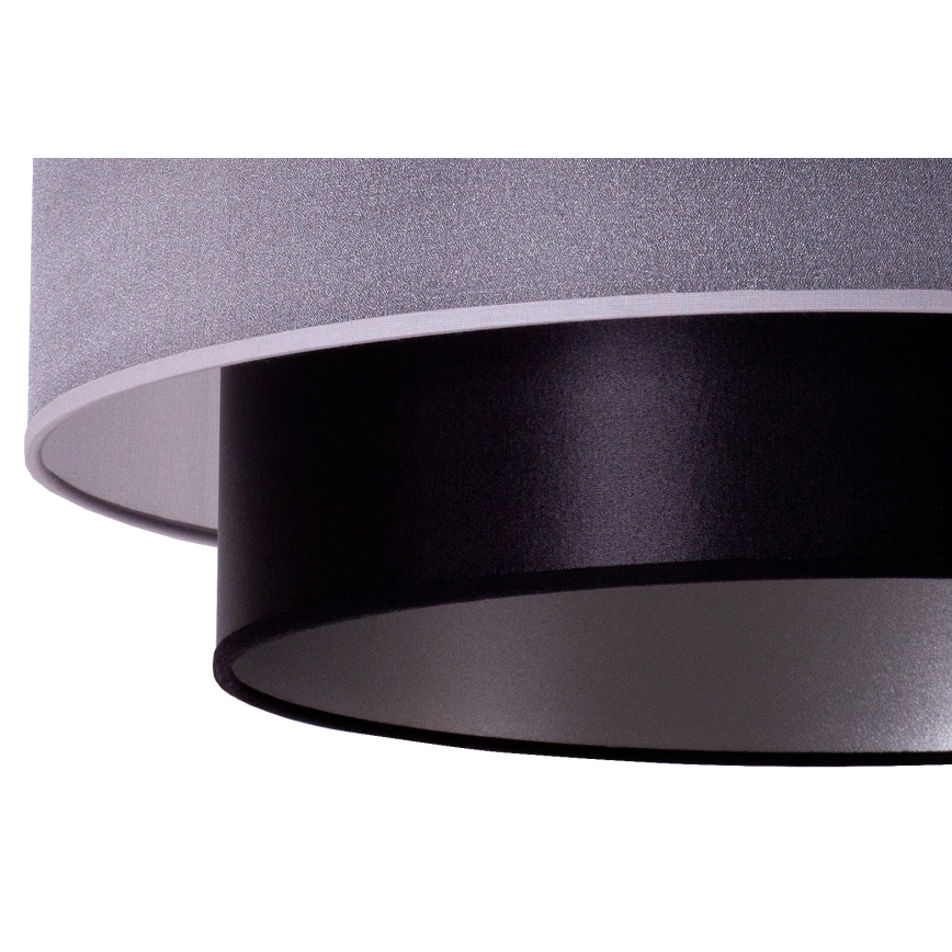 Duolla - Candelabro suspenso NANTES 1xE27/15W/230V diâmetro 45 cm prateado/preto