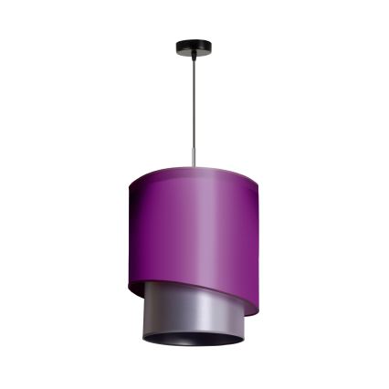Duolla - Candelabro suspenso PARIS 1xE27/15W/230V diâmetro 40 cm roxo/prateado