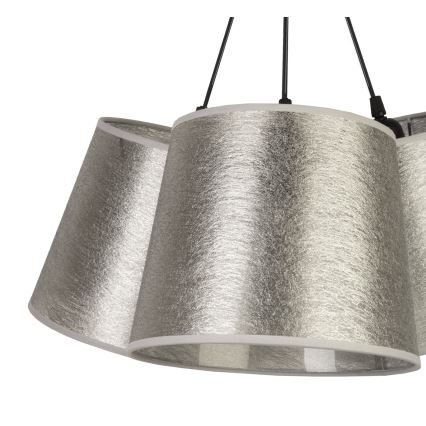 Duolla - Candelabro suspenso ROSSA 3xE27/40W/230V prateado