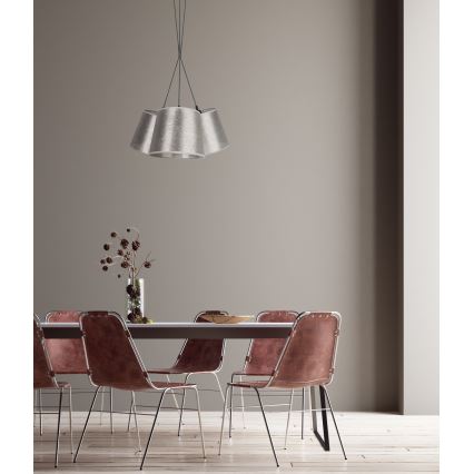 Duolla - Candelabro suspenso ROSSA 3xE27/40W/230V prateado