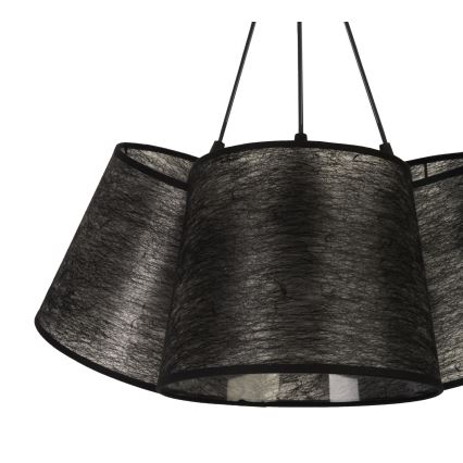 Duolla - Candelabro suspenso ROSSA 3xE27/40W/230V preto