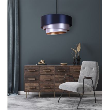 Duolla - Candelabro suspenso TRIO 1xE27/15W/230V diâmetro 45 cm azul/prateado/cobre