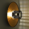 Duolla - Iluminação de parede TOKYO RATTAN 1xE27/15W/230V diâmetro 50 cm dourado/preto