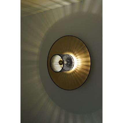 Duolla - Iluminação de parede TOKYO RATTAN 1xE27/15W/230V diâmetro 50 cm dourado/preto