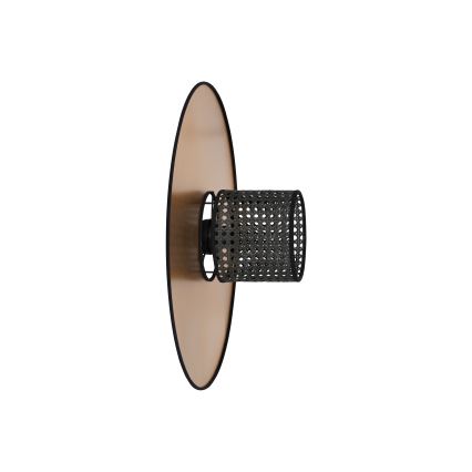 Duolla - Iluminação de parede TOKYO RATTAN 1xE27/15W/230V diâmetro 50 cm dourado/preto