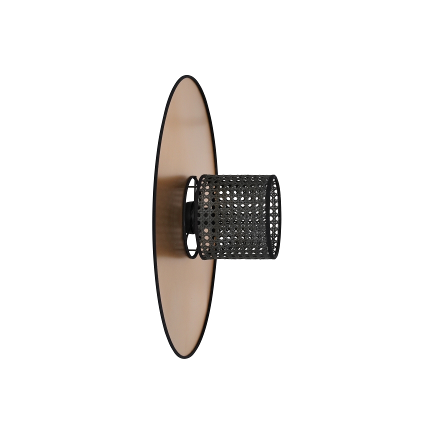 Duolla - Iluminação de parede TOKYO RATTAN 1xE27/15W/230V diâmetro 50 cm dourado/preto