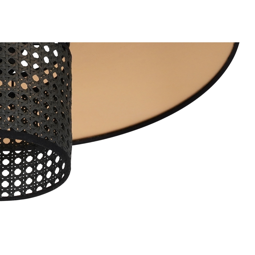 Duolla - Iluminação de parede TOKYO RATTAN 1xE27/15W/230V diâmetro 50 cm dourado/preto