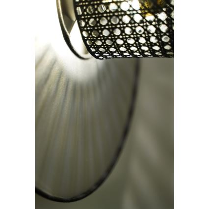 Duolla - Iluminação de parede TOKYO RATTAN 1xE27/15W/230V diâmetro 50 cm prateado/preto