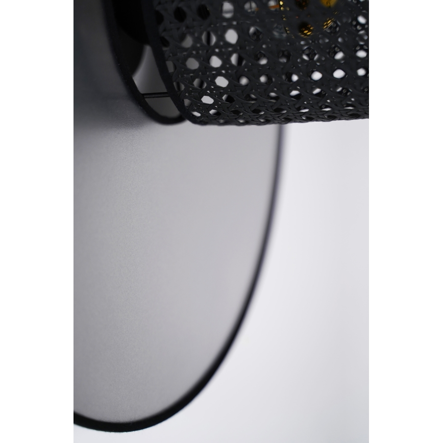 Duolla - Iluminação de parede TOKYO RATTAN 1xE27/15W/230V diâmetro 50 cm prateado/preto