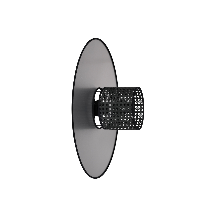Duolla - Iluminação de parede TOKYO RATTAN 1xE27/15W/230V diâmetro 50 cm prateado/preto