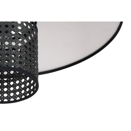 Duolla - Iluminação de parede TOKYO RATTAN 1xE27/15W/230V diâmetro 50 cm prateado/preto