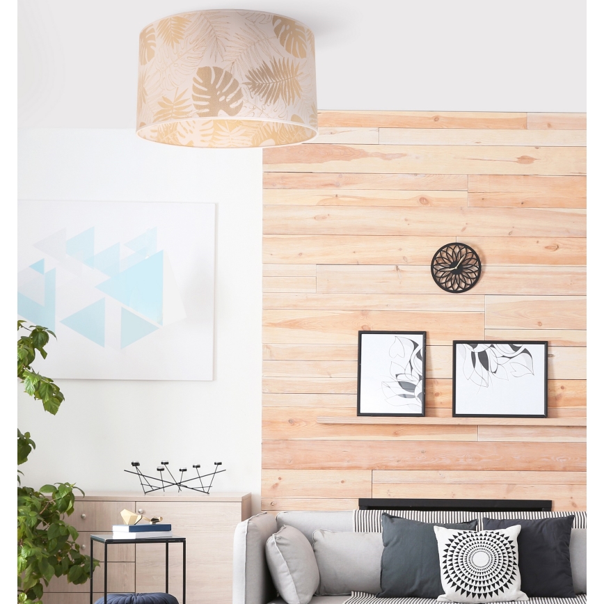 Duolla - Iluminação de teto ARECA 1xE27/40W/230V diâmetro 45 cm latão/branco