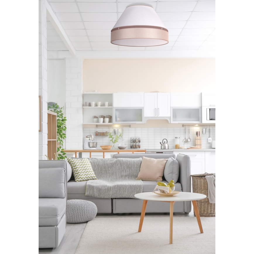 Duolla - Iluminação de teto AVIGNON 1xE27/15W/230V diâmetro 50 cm branco/bege