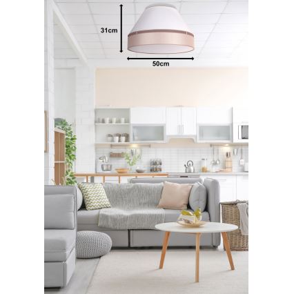 Duolla - Iluminação de teto AVIGNON 1xE27/15W/230V diâmetro 50 cm branco/bege