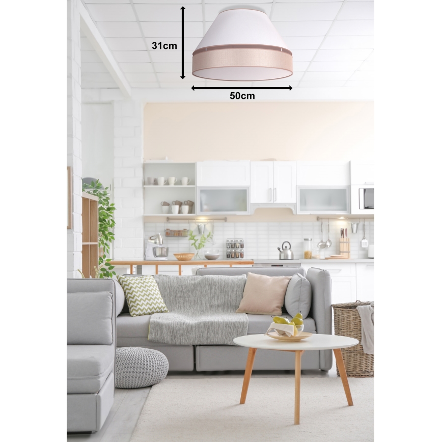 Duolla - Iluminação de teto AVIGNON 1xE27/15W/230V diâmetro 50 cm branco/bege