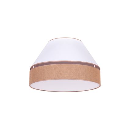 Duolla - Iluminação de teto AVIGNON 1xE27/15W/230V diâmetro 50 cm branco/castanho