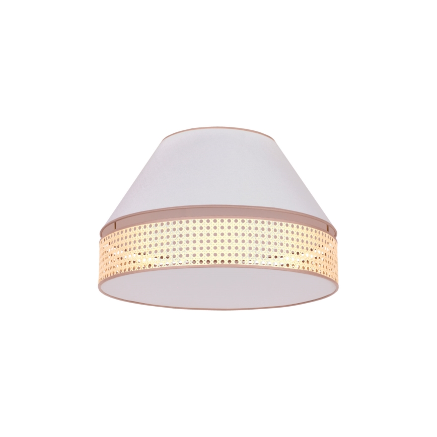 Duolla - Iluminação de teto AVIGNON 1xE27/15W/230V diâmetro 50 cm branco/vime