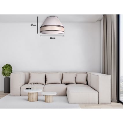 Duolla - Iluminação de teto AVIGNON 3xE27/15W/230V diâmetro 60 cm bege
