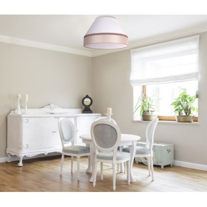Duolla - Iluminação de teto AVIGNON 3xE27/15W/230V diâmetro 60 cm branco/bege