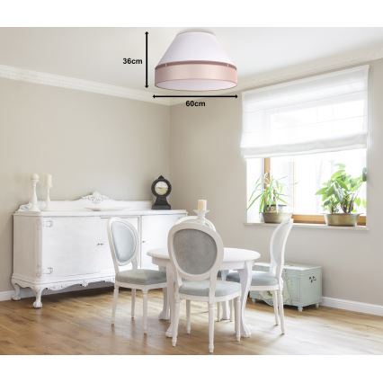 Duolla - Iluminação de teto AVIGNON 3xE27/15W/230V diâmetro 60 cm branco/bege