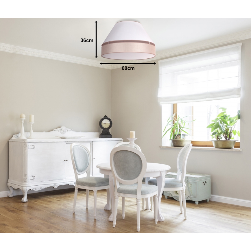 Duolla - Iluminação de teto AVIGNON 3xE27/15W/230V diâmetro 60 cm branco/bege