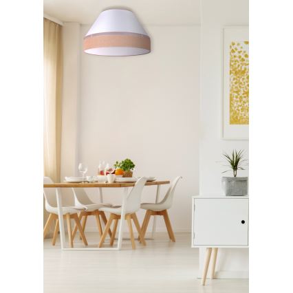 Duolla - Iluminação de teto AVIGNON 3xE27/15W/230V diâmetro 60 cm branco/castanho