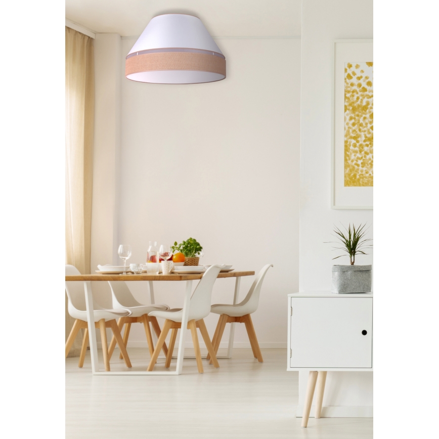 Duolla - Iluminação de teto AVIGNON 3xE27/15W/230V diâmetro 60 cm branco/castanho