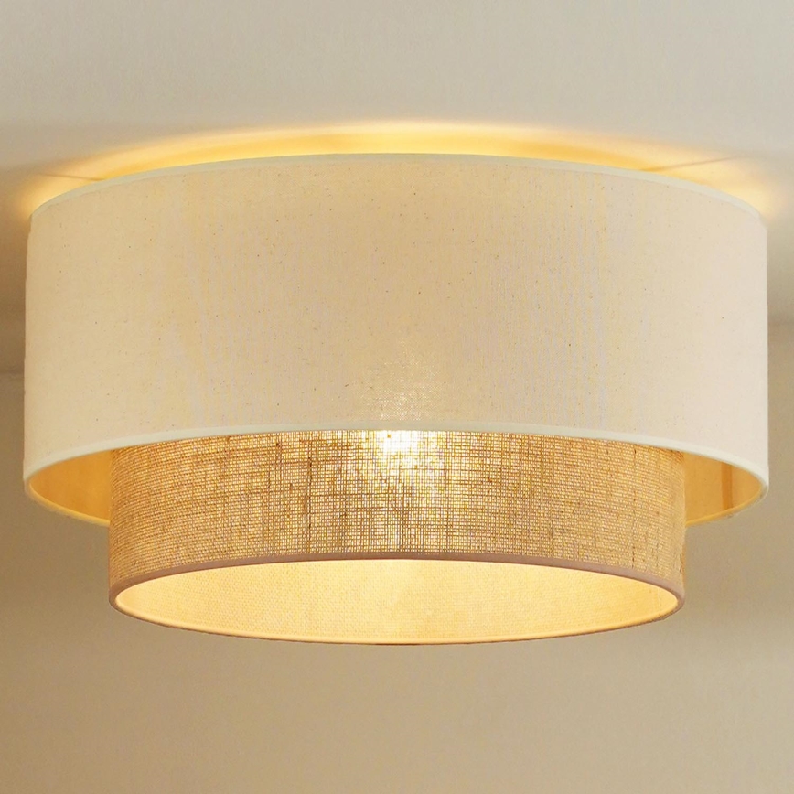 Duolla - Iluminação de teto BOHO 1xE27/15W/230V d. 45 cm bege/castanho