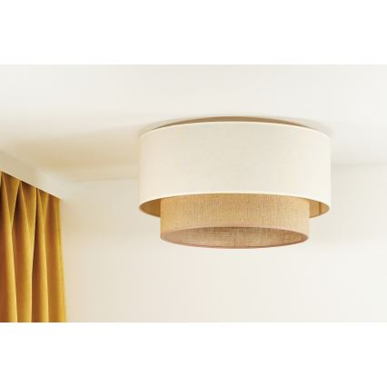 Duolla - Iluminação de teto BOHO 1xE27/15W/230V d. 45 cm bege/castanho