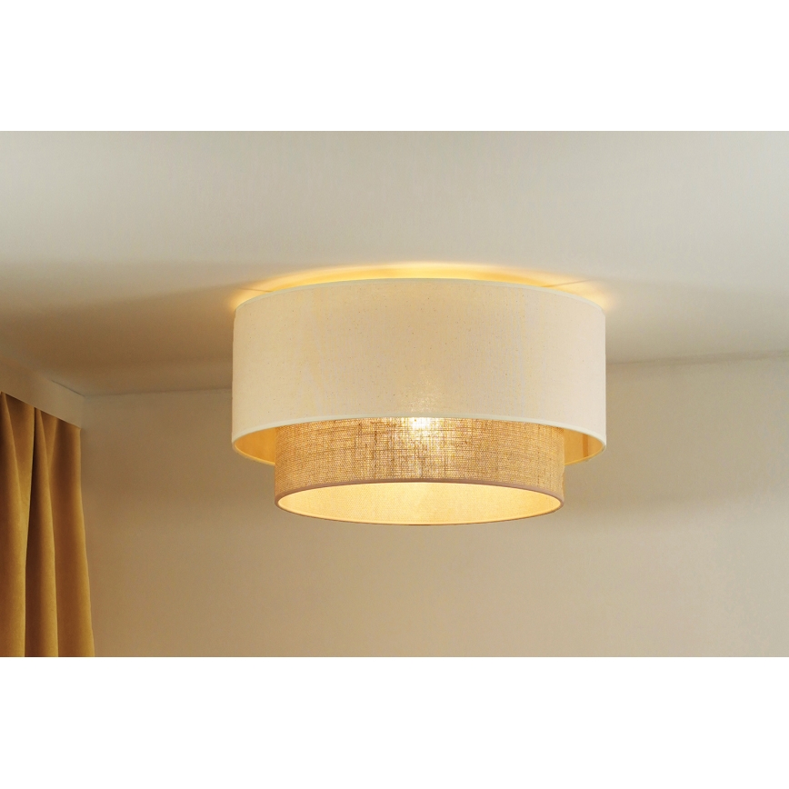 Duolla - Iluminação de teto BOHO 1xE27/15W/230V d. 45 cm bege/castanho