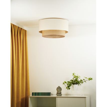 Duolla - Iluminação de teto BOHO 1xE27/15W/230V d. 45 cm bege/castanho