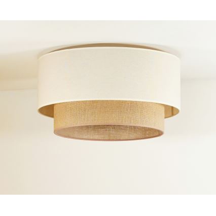Duolla - Iluminação de teto BOHO 1xE27/15W/230V d. 45 cm bege/castanho