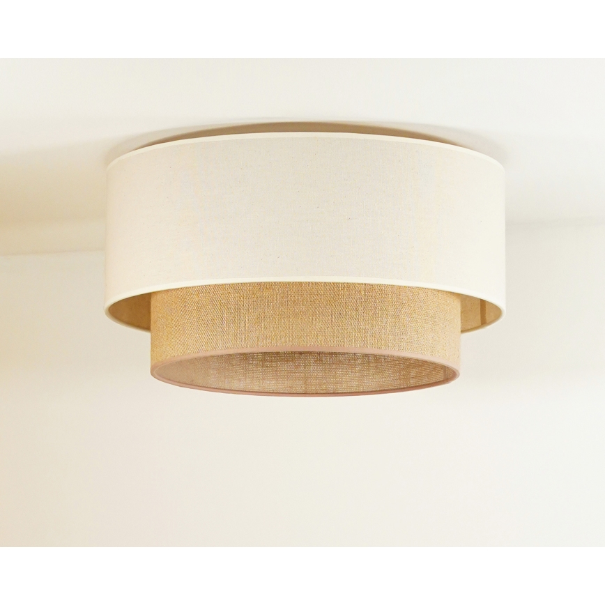Duolla - Iluminação de teto BOHO 1xE27/15W/230V d. 45 cm bege/castanho