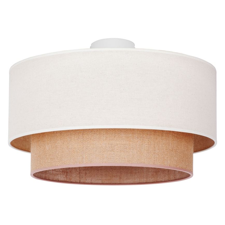 Duolla - Iluminação de teto BOHO 1xE27/15W/230V d. 45 cm bege/castanho