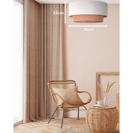 Duolla - Iluminação de teto BOHO 1xE27/15W/230V d. 45 cm bege/castanho