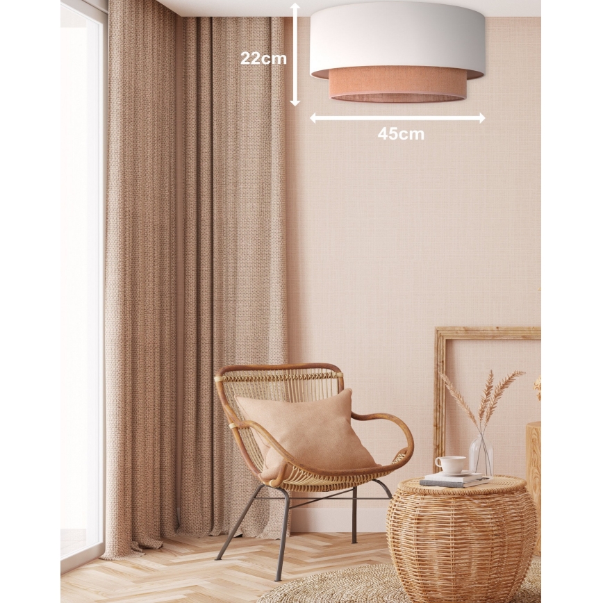 Duolla - Iluminação de teto BOHO 1xE27/15W/230V d. 45 cm bege/castanho
