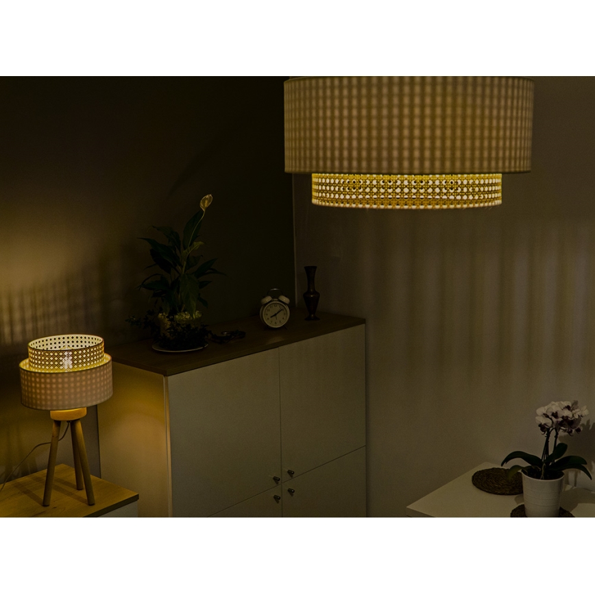 Duolla - Iluminação de teto BOHO 1xE27/15W/230V d. 45 cm cremoso/vime