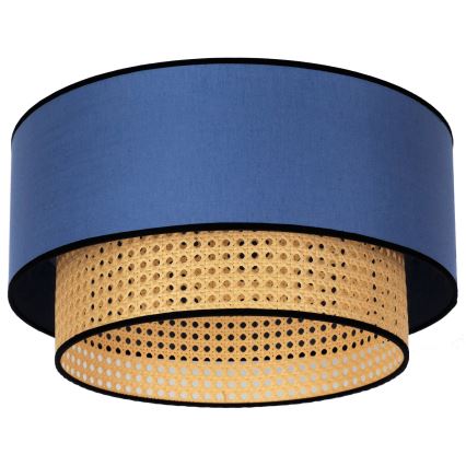 Duolla - Iluminação de teto BOHO 1xE27/15W/230V diâmetro 45 cm azul/vime