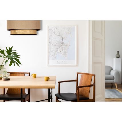 Duolla - Iluminação de teto BOHO 1xE27/15W/230V diâmetro 45 cm bege/vime