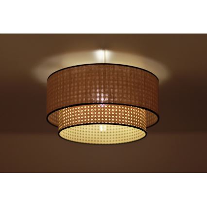 Duolla - Iluminação de teto BOHO 1xE27/15W/230V diâmetro 45 cm bege/vime