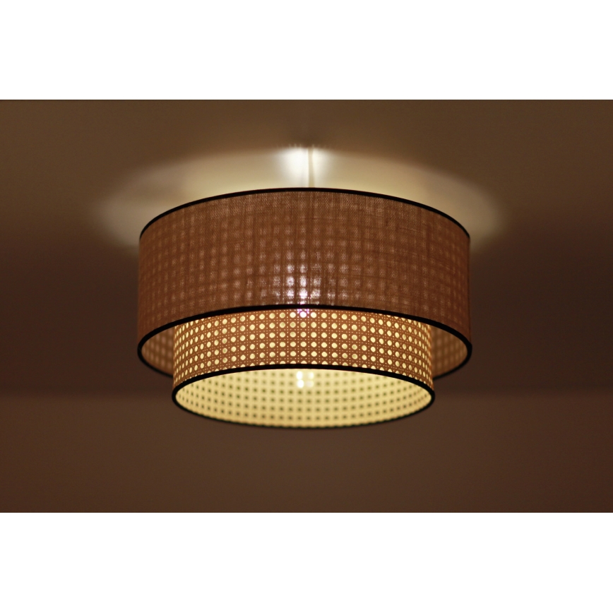 Duolla - Iluminação de teto BOHO 1xE27/15W/230V diâmetro 45 cm bege/vime