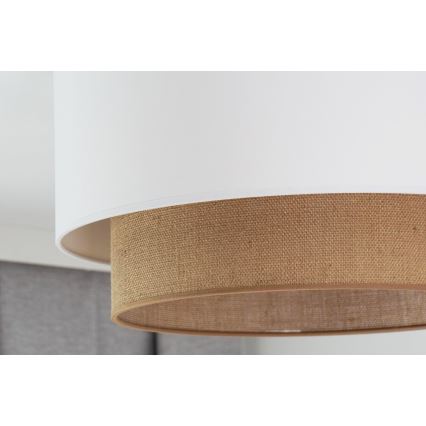 Duolla - Iluminação de teto BOHO 1xE27/15W/230V diâmetro 45 cm branco/castanho