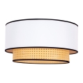 Duolla - Iluminação de teto BOHO 1xE27/15W/230V diâmetro 45 cm branco/vime