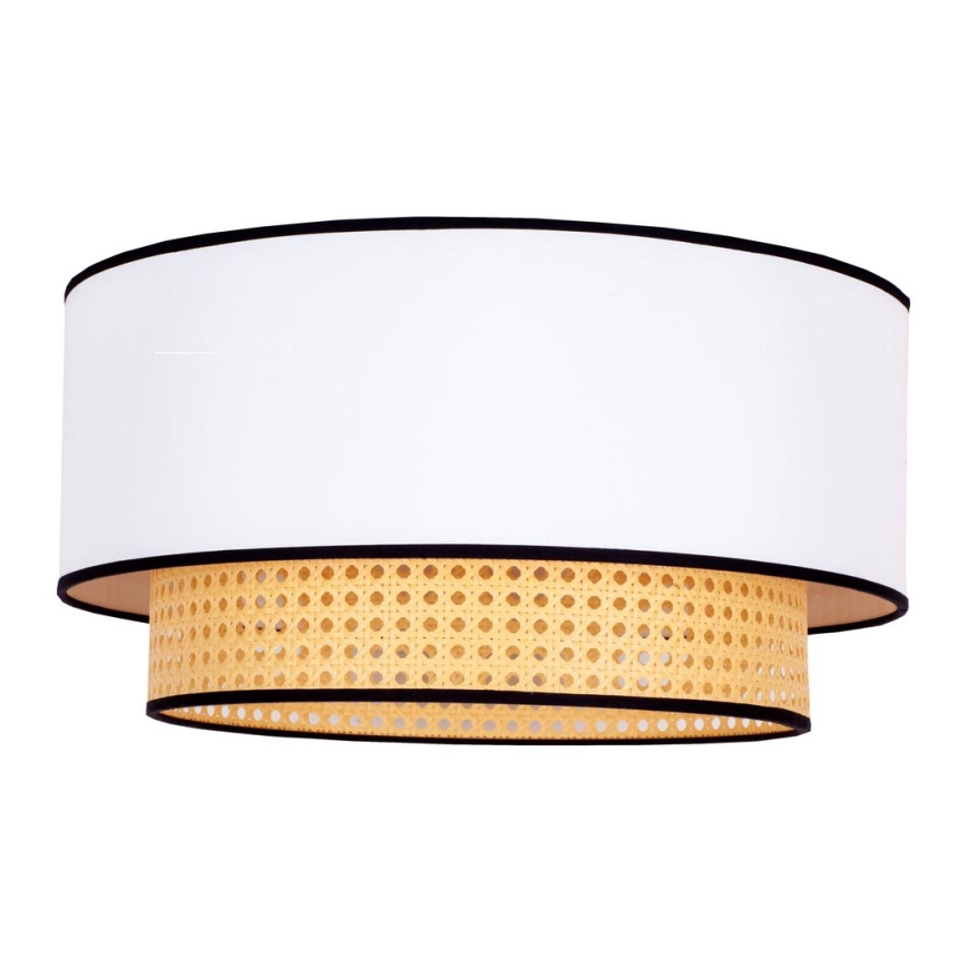 Duolla - Iluminação de teto BOHO 1xE27/15W/230V diâmetro 45 cm branco/vime